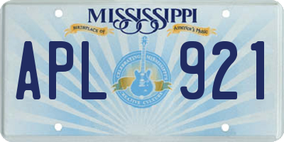 MS license plate APL921