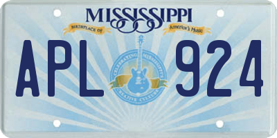 MS license plate APL924