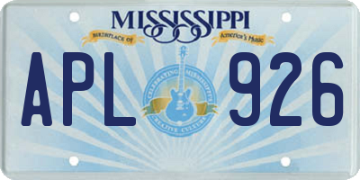 MS license plate APL926
