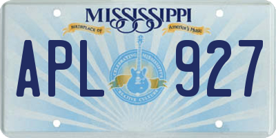 MS license plate APL927