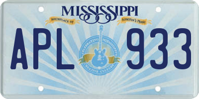 MS license plate APL933