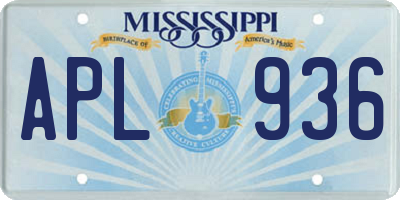 MS license plate APL936