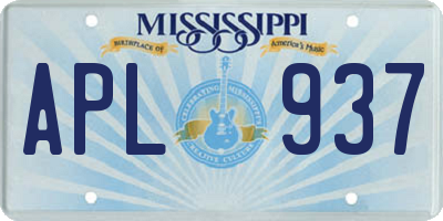 MS license plate APL937