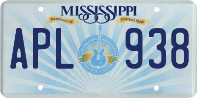 MS license plate APL938