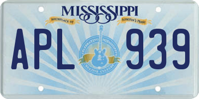 MS license plate APL939