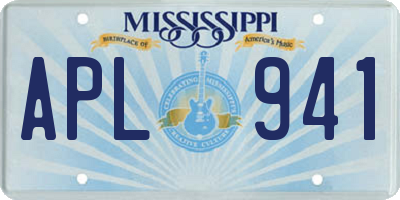 MS license plate APL941