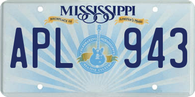 MS license plate APL943