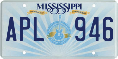 MS license plate APL946