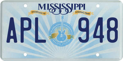 MS license plate APL948