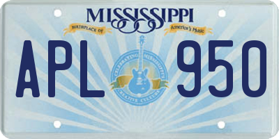 MS license plate APL950