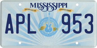 MS license plate APL953