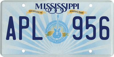 MS license plate APL956