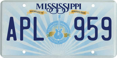 MS license plate APL959