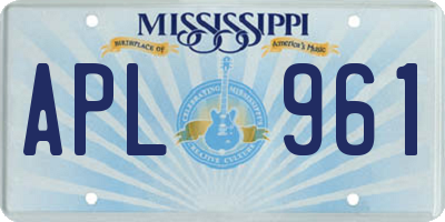 MS license plate APL961