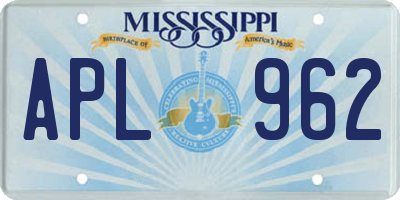 MS license plate APL962