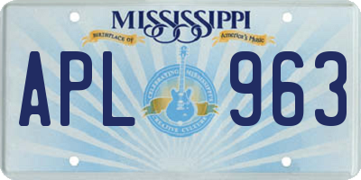 MS license plate APL963
