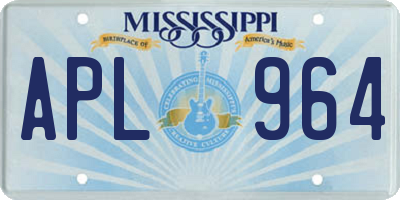MS license plate APL964