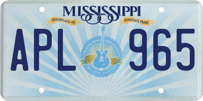 MS license plate APL965