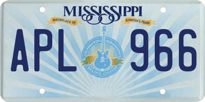 MS license plate APL966