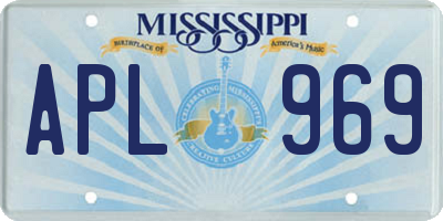 MS license plate APL969