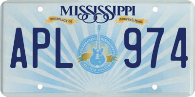 MS license plate APL974