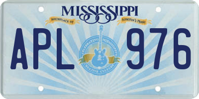 MS license plate APL976