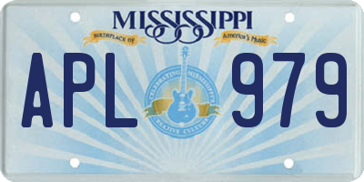 MS license plate APL979