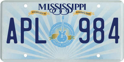 MS license plate APL984