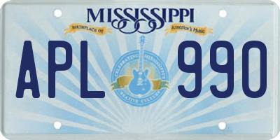 MS license plate APL990