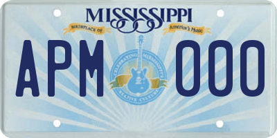 MS license plate APM000