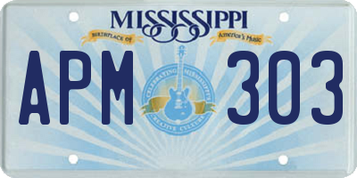 MS license plate APM303
