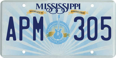 MS license plate APM305