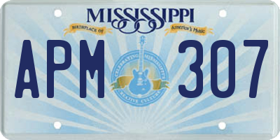 MS license plate APM307