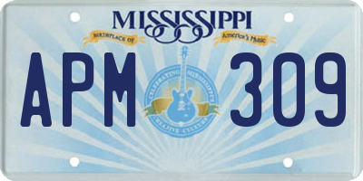 MS license plate APM309