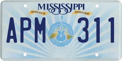 MS license plate APM311