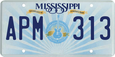 MS license plate APM313