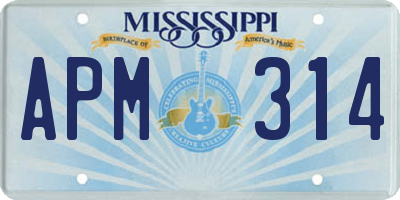 MS license plate APM314