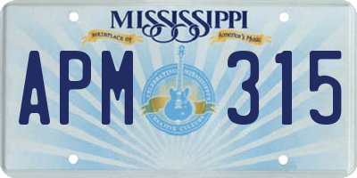 MS license plate APM315