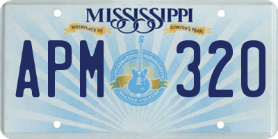 MS license plate APM320