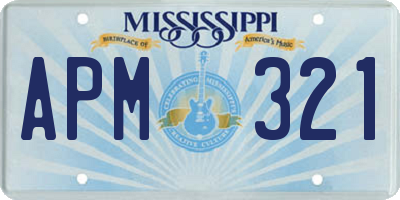 MS license plate APM321