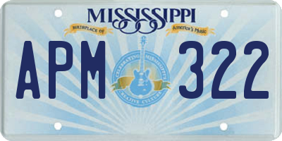 MS license plate APM322