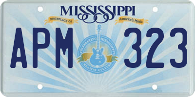 MS license plate APM323