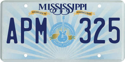 MS license plate APM325