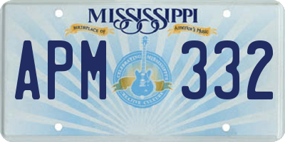 MS license plate APM332