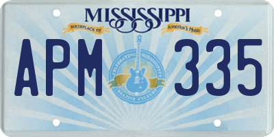 MS license plate APM335