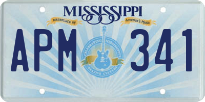 MS license plate APM341