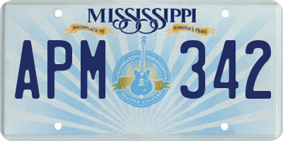 MS license plate APM342