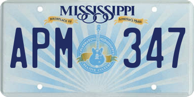 MS license plate APM347