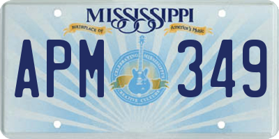 MS license plate APM349