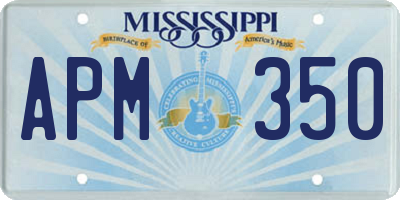 MS license plate APM350
